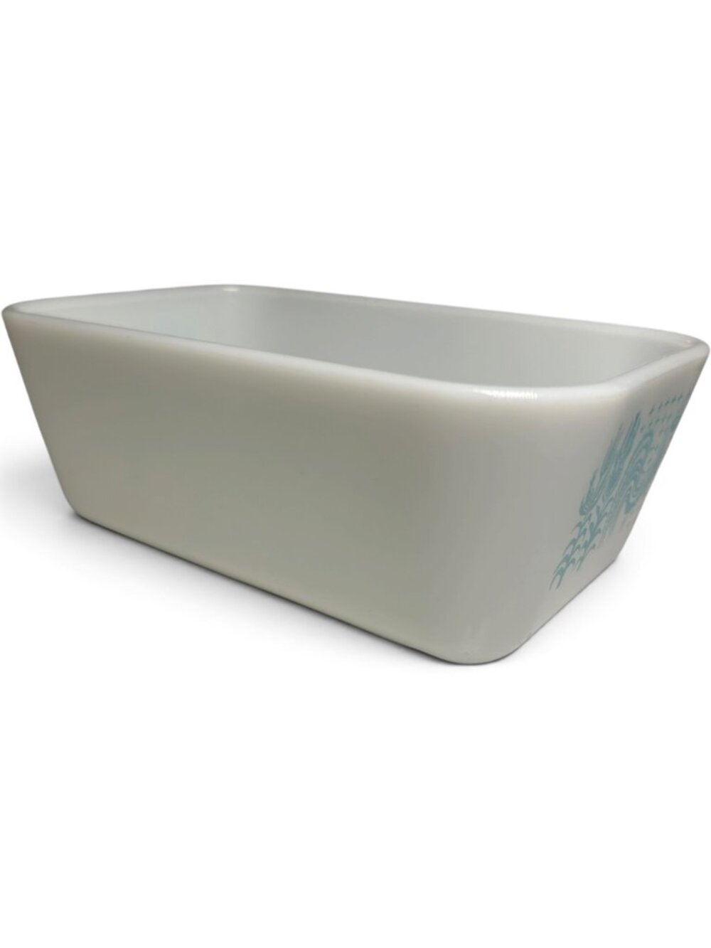 Pyrex 502 Butterprint 1.5-Pint Refrigerator Dish Base White Glass Light Blue - Picture 10 of 12